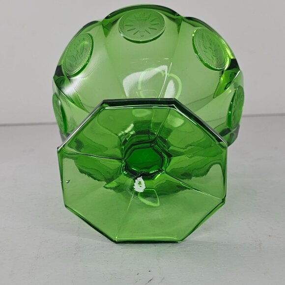 Vintage Fostoria Emerald Green Footed Compote Jam Jelly Candy Dish Coin Dot 4 in - Picture 5 of 6